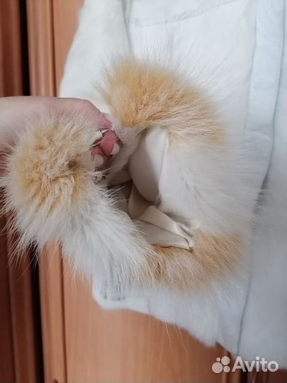 Шуба из козы белая