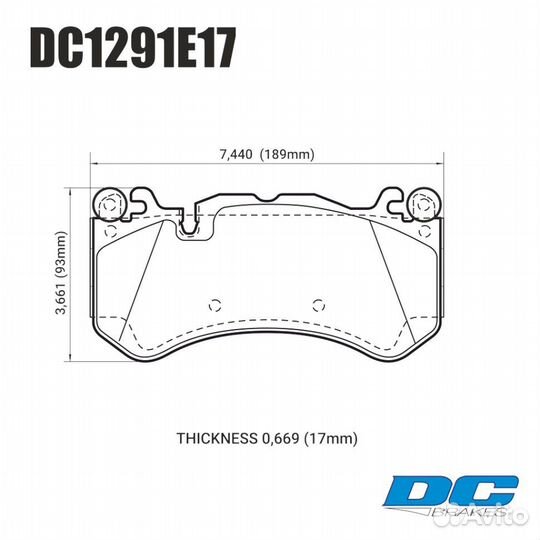 Колодки тормозные DC1291E17 DC Brakes RT.2 перед