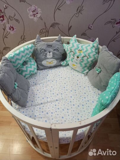 Детская кроватка 8в1 с маятником