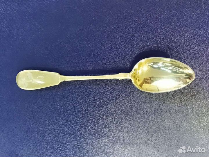 Ложка чайная серебряная 84 проба позолоченая