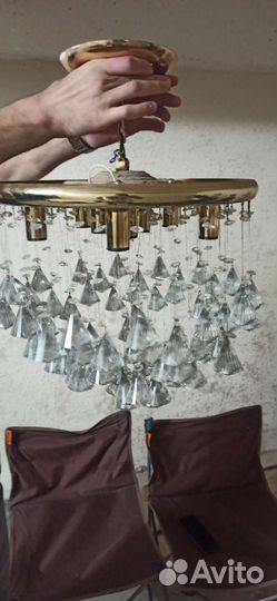 Люстра потолочная бу хрустальная
