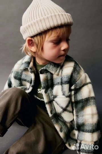 Куртка рубашка детская утепленная Zara 86 92 110