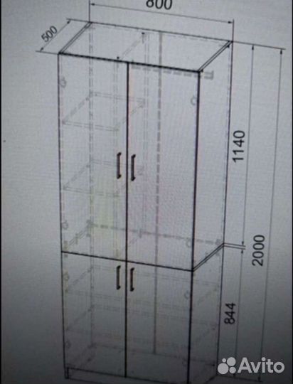 Шкаф распашной белый для одежды со штангой