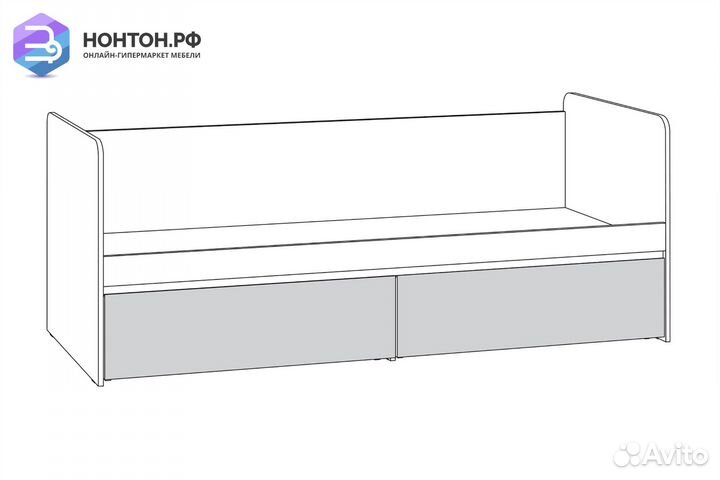 Кровать Торонто 11.39 белый шагрень / стальной сер