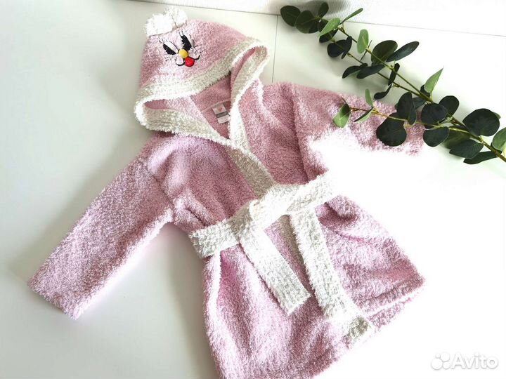 Детский махровый халат бу 1 2 года 80 86