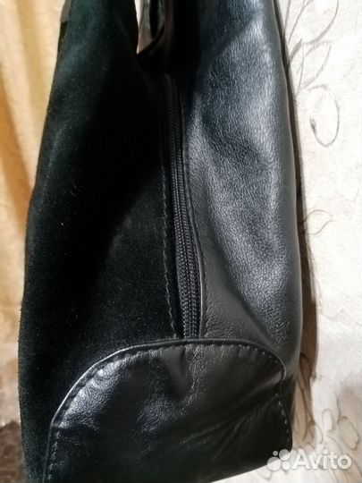 Сумка нат кожа+нат замш Италия