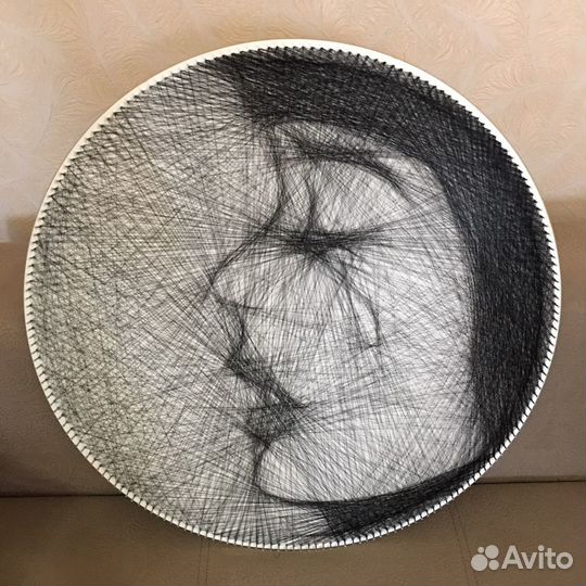 Портрет из нити. Ручная работа. Стринг-арт картина