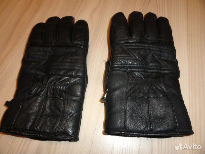 Мужские кожаные перчатки зимние