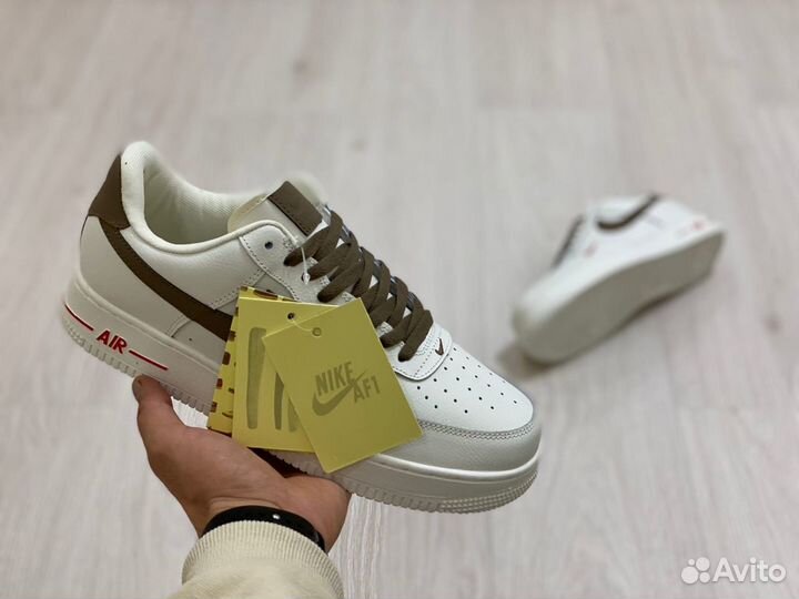 Кроссовки Nike Air Force 1 Premium White Brown