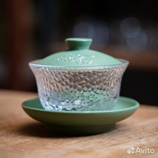 Гайвань «Зеленая» керамика и стекло 145 мл для чая
