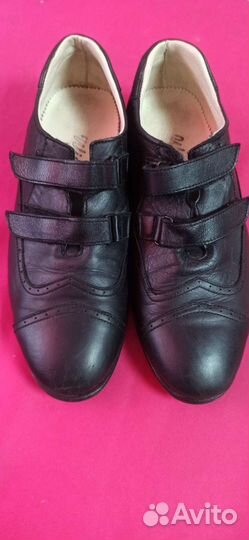 Туфли для школы, кожаные полностью
