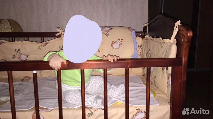 Кроватка детская новая с матрасом, бортиком и моби