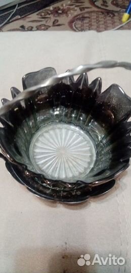 Сахарница (конфетница) мельхиоровая СССР