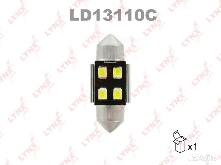 Lynxauto LD13110C Лампа светодиодная LED C10W T11x