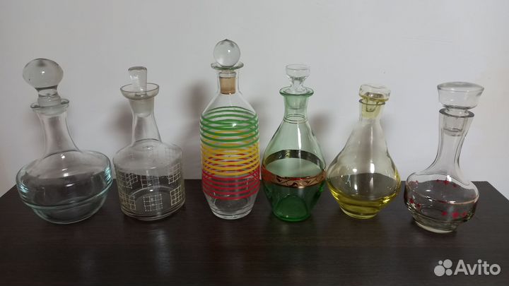 Штофы и графины СССР цитриновое стекло, бокалы