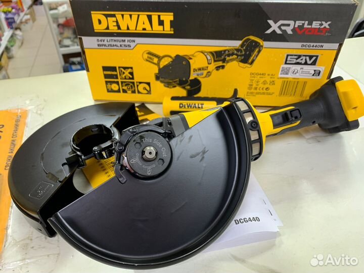 Аккумуляторная ушм dewalt DCG440N (54В) 180 мм
