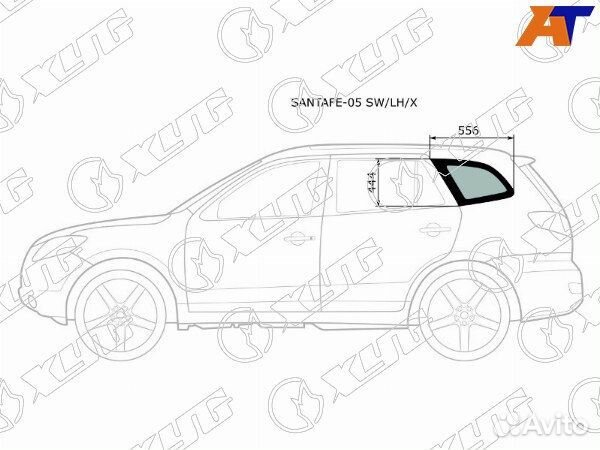 Стекло кузова боковое (не опускное) hyundai santa