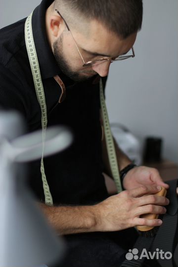 Мужской кожаный ремень ручной работы