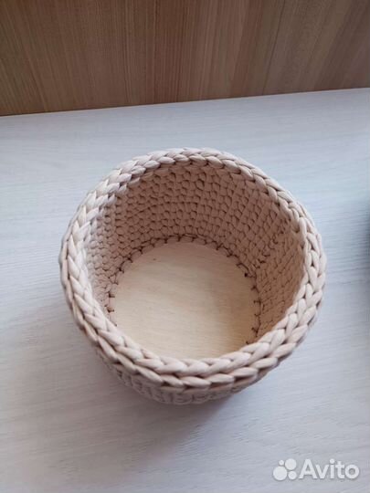 Вязаные корзины из трикотажной пряжи