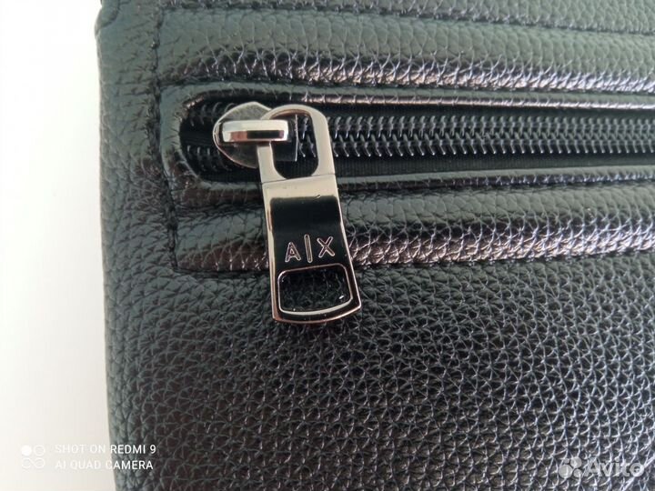 Мужская кожаная сумка через плечо armani