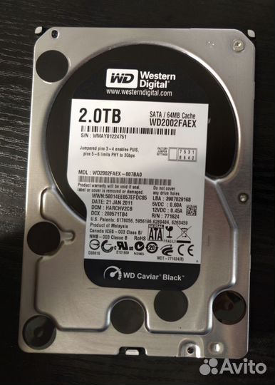Жёсткий диск WD Caviar Black 2 тб