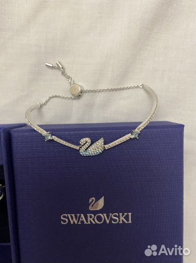 Набор серьги подвеска браслет swarovski swan