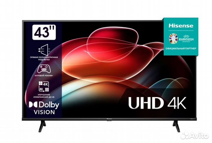 4K (Ultra HD) SMART телевизор hisense 43A6K