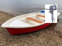 Лодка пластиковая с мотором Тортилла-5 с Рундуками