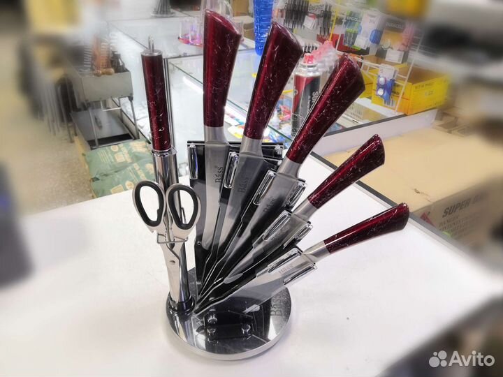 Набор кухонных ножей с подставкой