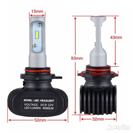 Светодиодные лампы головного света ZES LED H27 (ра