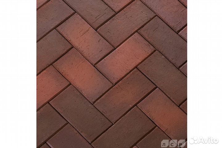 Клинкер тротуарный темно-красный флешинг 