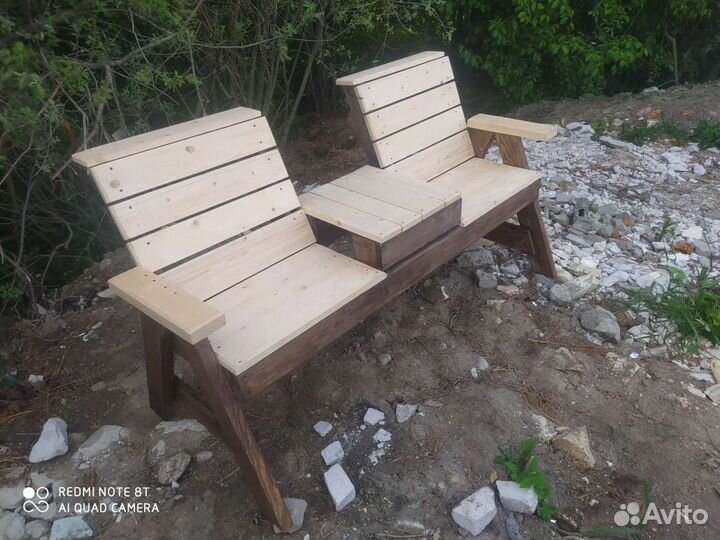 Скамейка садовая со столиком для дачи