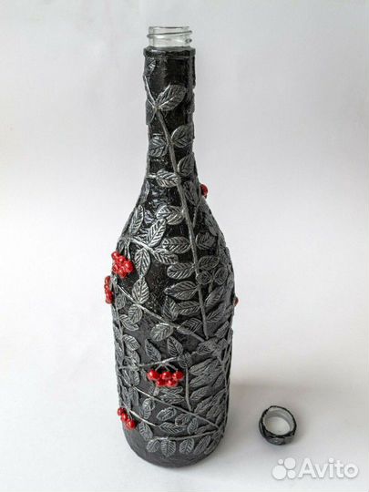 Декоративная бутылка Ветка рябины
