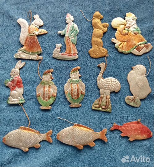 Елочные игрушки СССР картонаж и флажки СССР