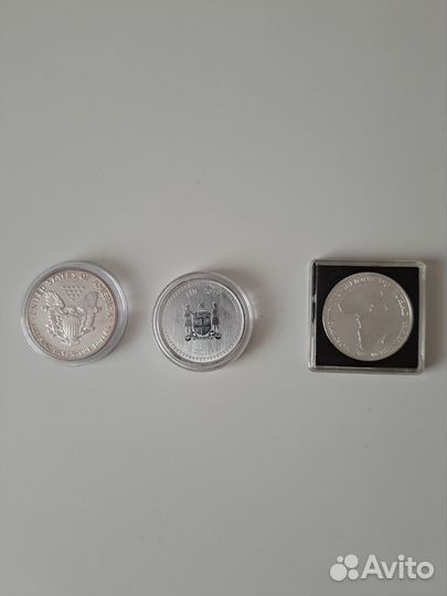 Серебряные Монеты Фиджи, США, Африка