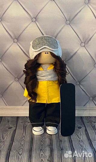 Кукла Снежка ручной работы, интерьерная кукла