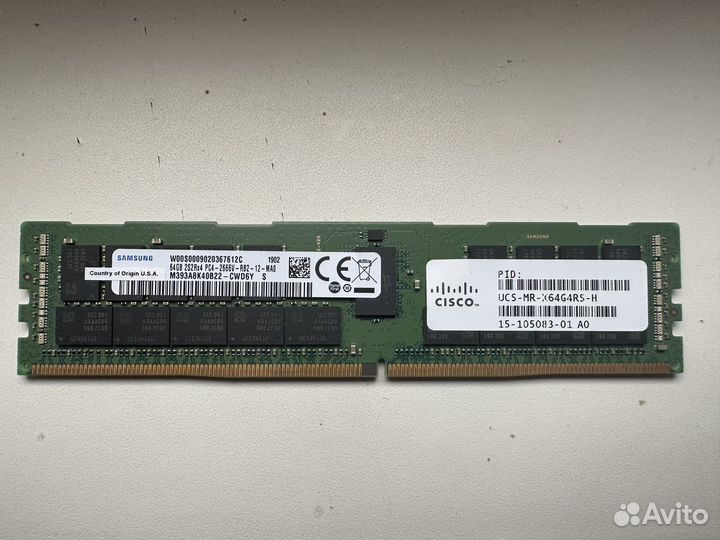 Оперативная память Samsung DDR4 64GB ECC REG 2666