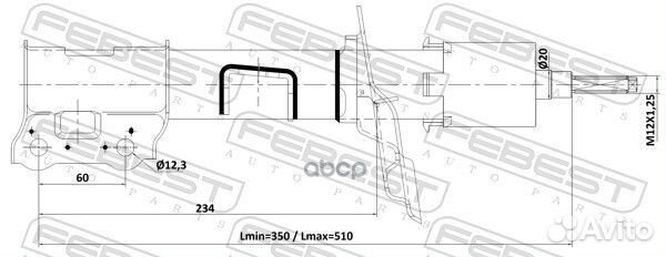 Амортизатор передний левый gas.twin tube 12110