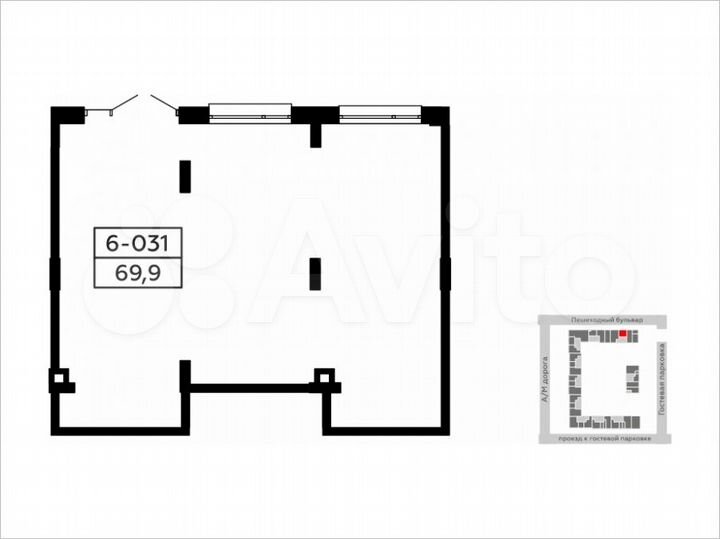 Аренда, торговое помещение, площадь 69.9 кв.м