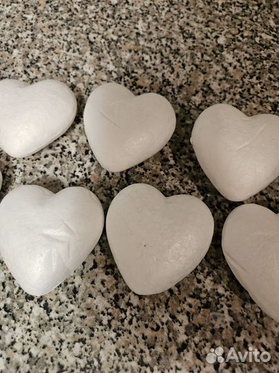 Пенопластовые сердечки