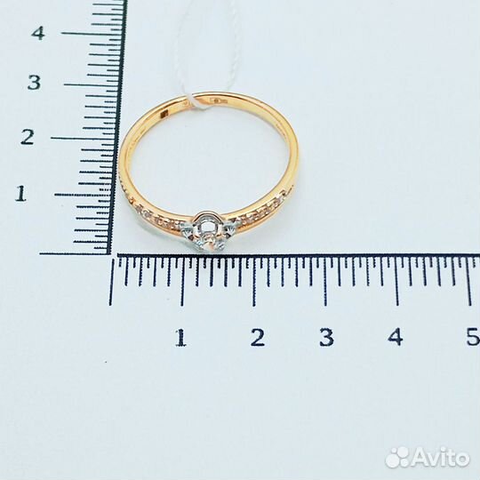 Золотое кольцо с фианитом 16р
