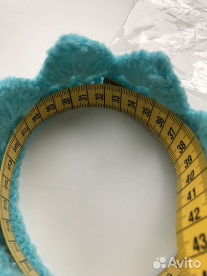 Корона вязаная детская для съёмки ярко голубая