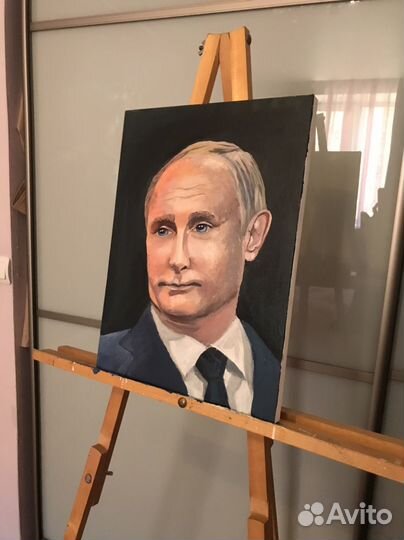 Картина маслом на холсте портрет В. В. Путина