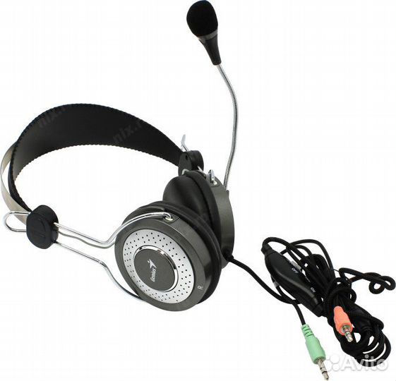 Компьютерная гарнитура Genius HS-04SU черный/серый