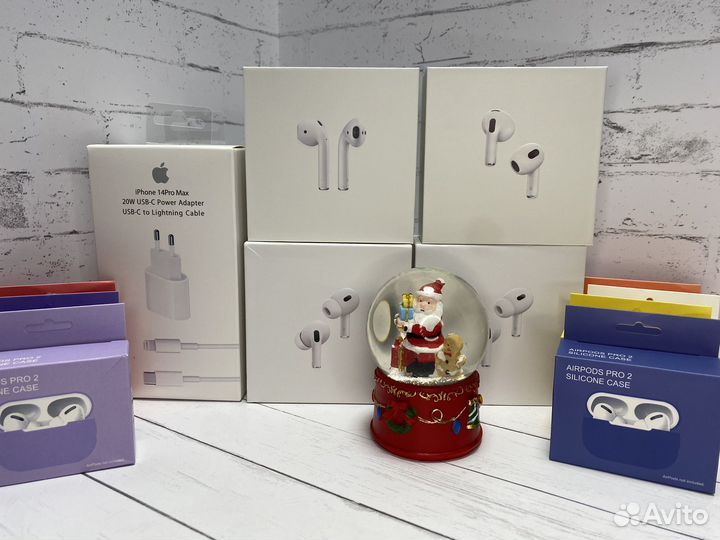 Наушники Airpods 2/3/pro 2 + зарядка для iPhone