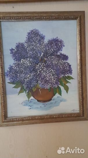 Картина вышита крестиком винтажная 1956 года