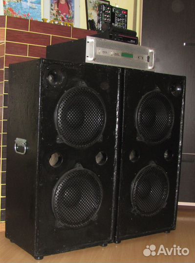 Колонки 2100W Pro-212 2ш Усилитель Микшер Микрофон