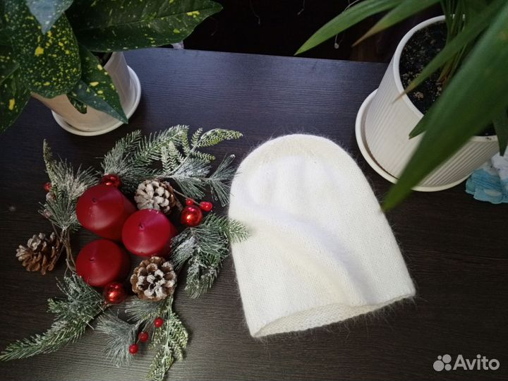 Вязаные шапки из пуха норки