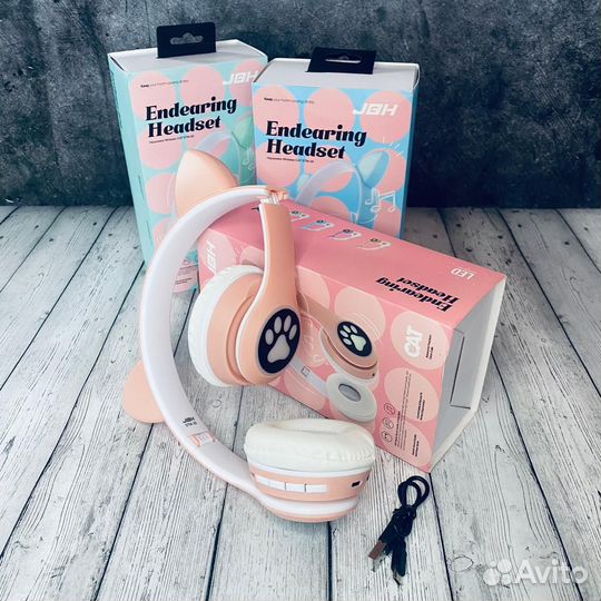 Беспроводные детские наушники с ушками