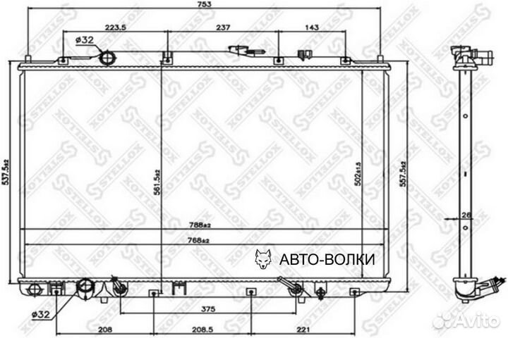 Stellox 10-26777-SX 10-26777-SX радиатор системы о